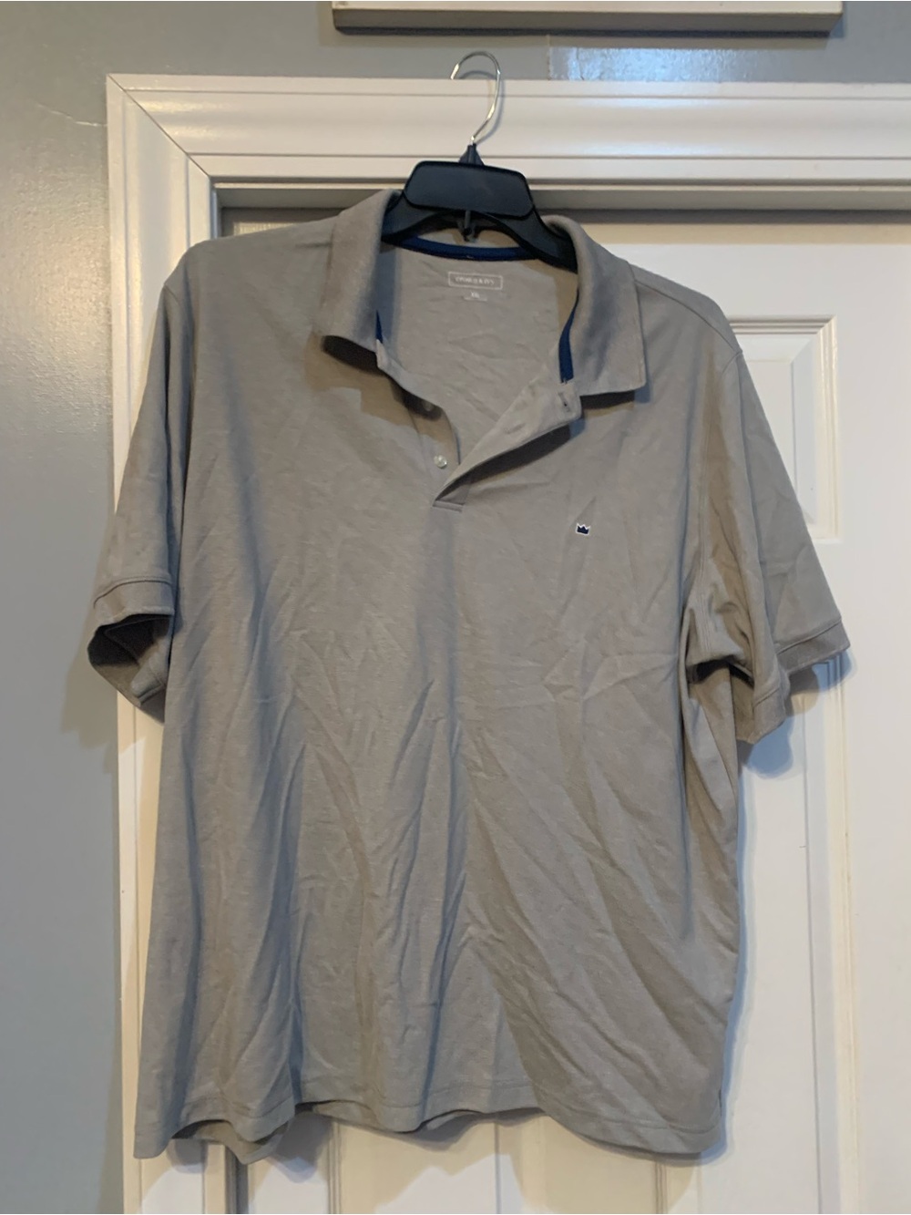 Crown & Ivy Mn’s Gray Polo Shirt - Classic Short Sleeve XXL